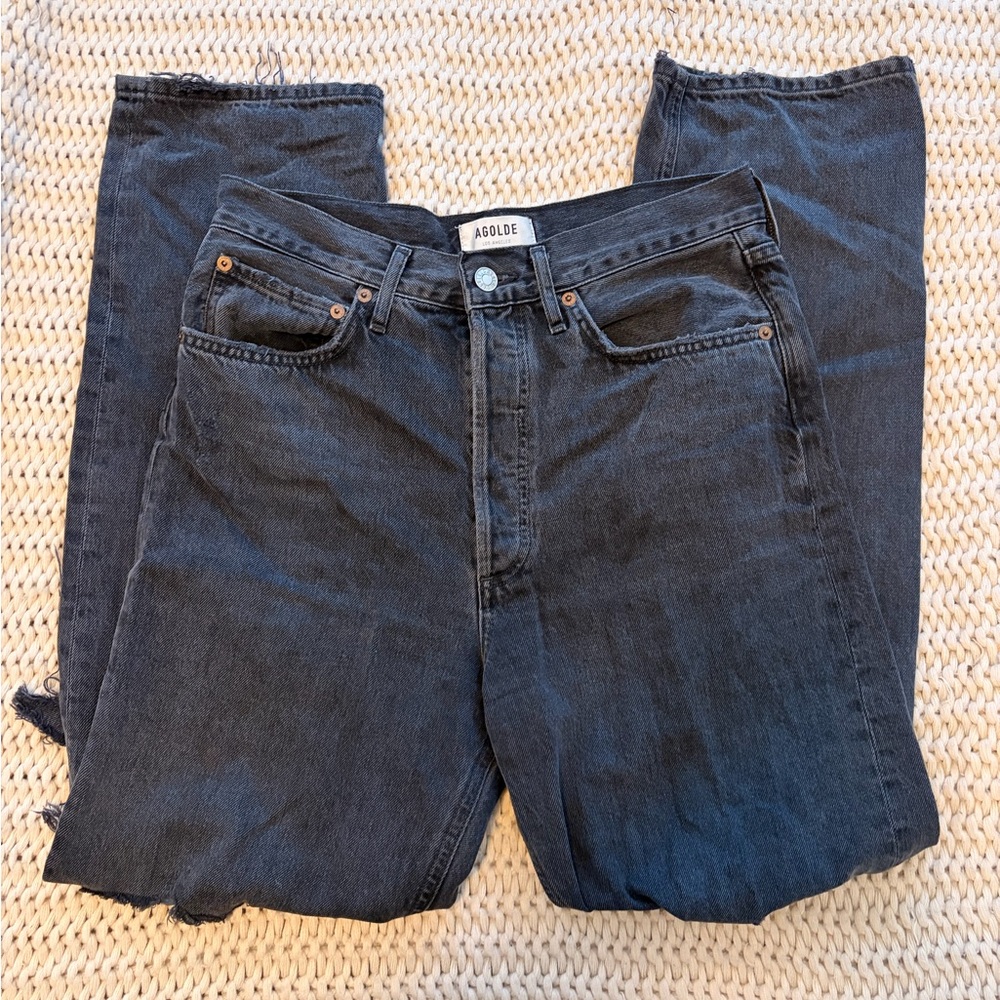 Agolde Ripped Charcoal Jeans